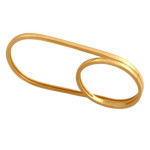 Złoty pierścionek 585 nowoczesny na dwa palce 3,30 g