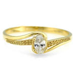 Złoty pierścionek 585 zaręczynowy cyrkonie