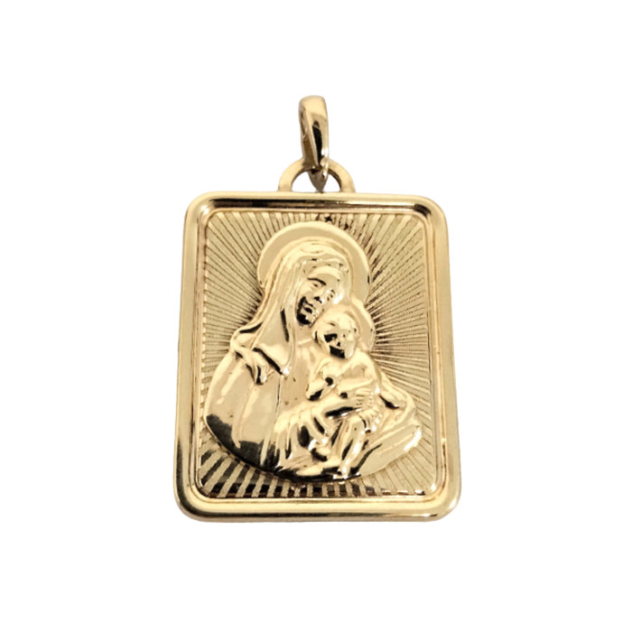 Złoty medalik 585 kwadratowy z Matką Boską 1,89 g