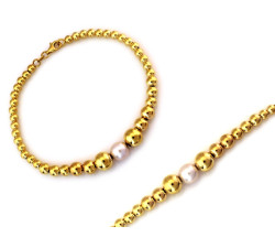 złota bransoletka perła