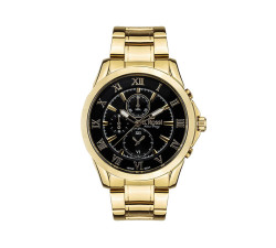 Zegarek MĘSKI na złotej bransolecie czarna tarcza