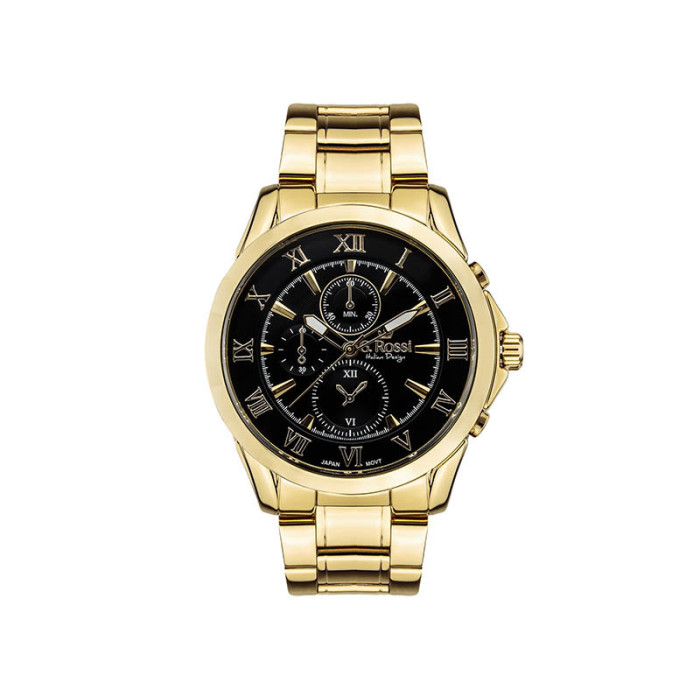 Zegarek MĘSKI na złotej bransolecie czarna tarcza