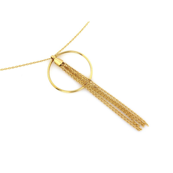 Złoty naszyjnik 585 długi wisior łańcuszki 2,30 g