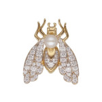 Złota zawieszka 585 owad mucha z cyrkoniami 3,18 g