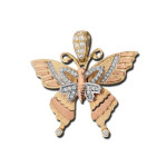 Złota zawieszka 585 motyl 3D z cyrkoniami 4,68g
