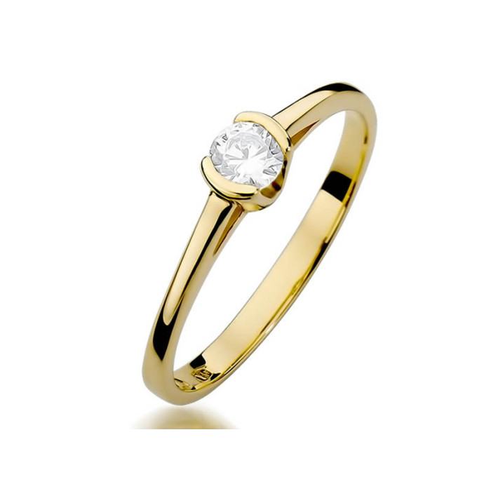 Złoty pierścionek 585 zaręczynowy z brylantem 1,60 g