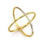 Złoty pierścionek 333 kształt X białe złoto 1,99 g