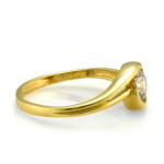 Złoty pierścionek 585 z okrągłą cyrkonią